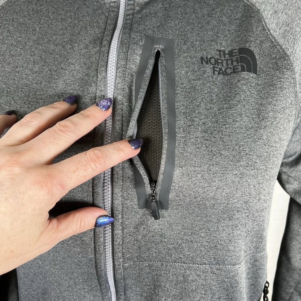 The North Face Mens Small Canyonlands Sweatshirt Hooded Jacket Gray Full‎ Zip